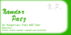 nandor patz business card